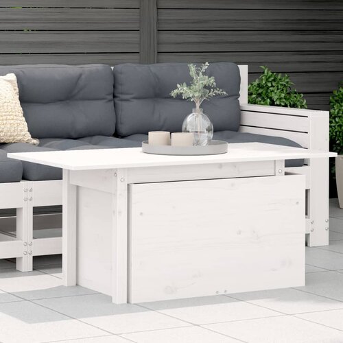  Vrtni stol bijeli 100 x 50 x 75 cm od masivne borovine Cijene