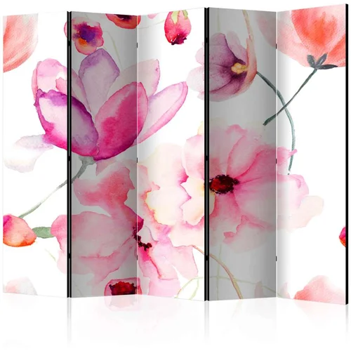  Paravan u 5 dijelova - Pink Flowers II [Room Dividers] 225x172