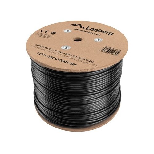 Lanberg BOBINA CAT.6 OUNTOR FTP RJ45 COBRE GEL, napolnjen z GEL, AWG24 305M NEGRO, (20754881) Slike