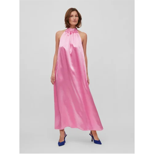 Vila Pink Ladies Satin Maxi-dresses Sittas - Ladies