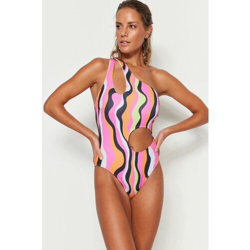 Trendyol Ženski jednodelni kupaći kostim Brush Paint Effect Cene
