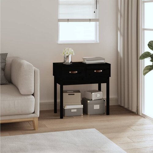 vidaXL Konzolni stol crni 76,5x40x75 cm od masivne borovine Cijene