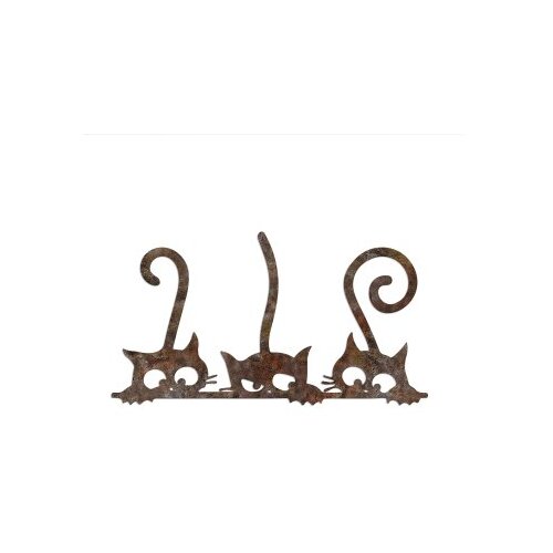 Wallxpert Zidna dekoracija Rusty Cats 1, 33x60 cm, Smeđa Slike