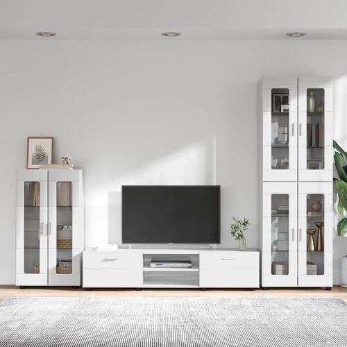  Set TV komoda FLORIN 3 kom. Visoki sjaj bijela Slike