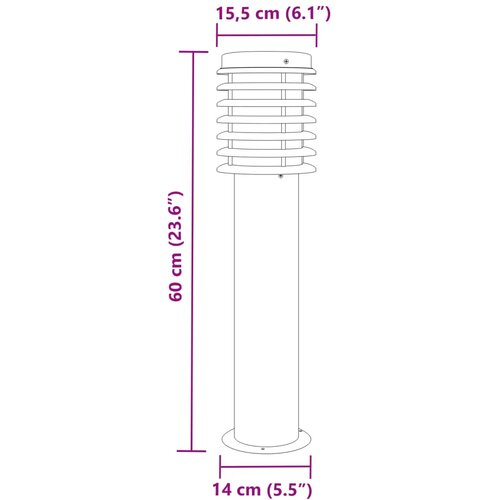  Vanjske podne svjetiljke 3 kom srebrne 60 cm nehrđajući čelik Slike