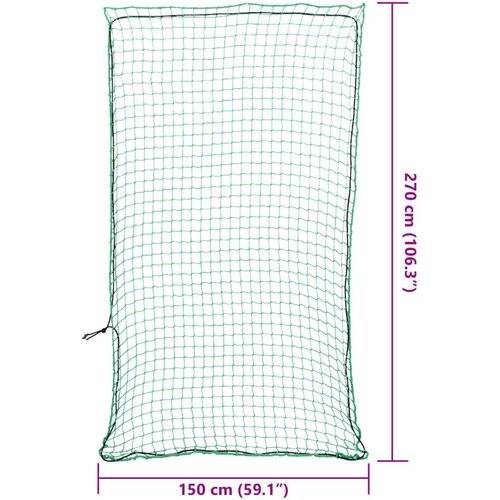 VidaXL mreža za prikolicu s elastičnim užetom zelena 2,7x1,5 m PP Slike
