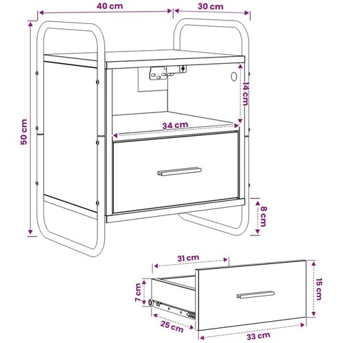  Viseći Noćni Ormar 2 kom. Crni hrast 40 x 30 x 50 cm - Crni hrast 2 Cijene