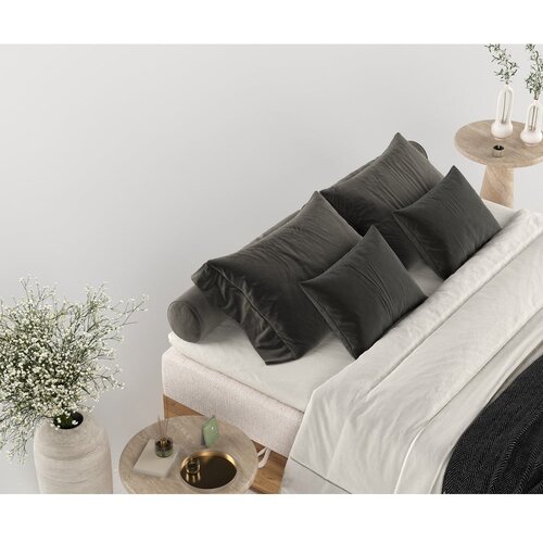 Maison de R&amp;ecirc;ve bež/u prirodnoj boji boxspring krevet s prostorom za odlaganje 200x200 cm faro &amp;ndash; Slike
