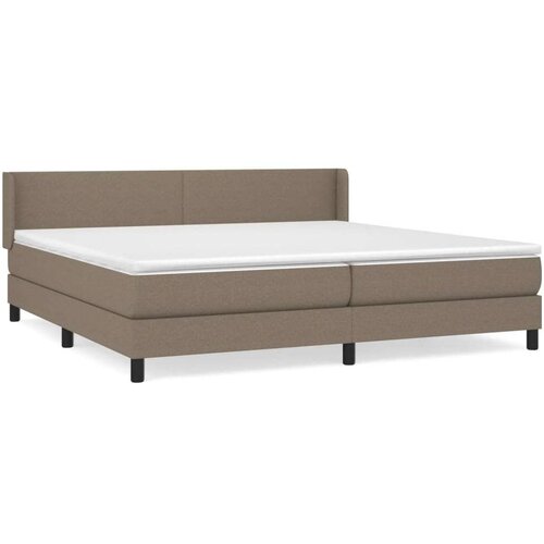  Krevet s oprugama i madracem smeđesivi 200x200 cm od tkanine Slike