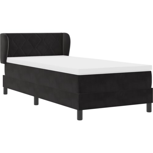 VidaXL poljni krevet s madracem crna 90x200 cm bar&amp;scaron;un Slike