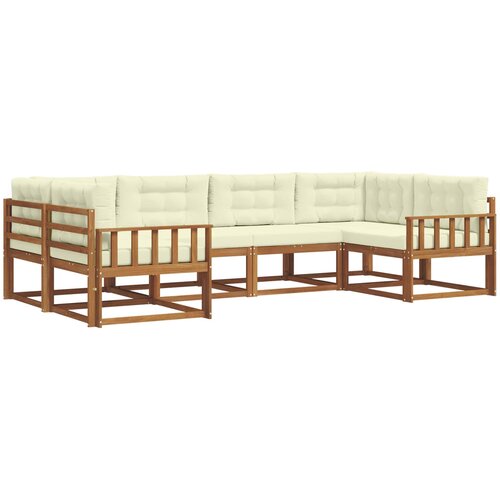  Set vanjskih sofa 6 kom. Prirodna i krem Smeđa 325 x 168,5 x 73 cm Slike