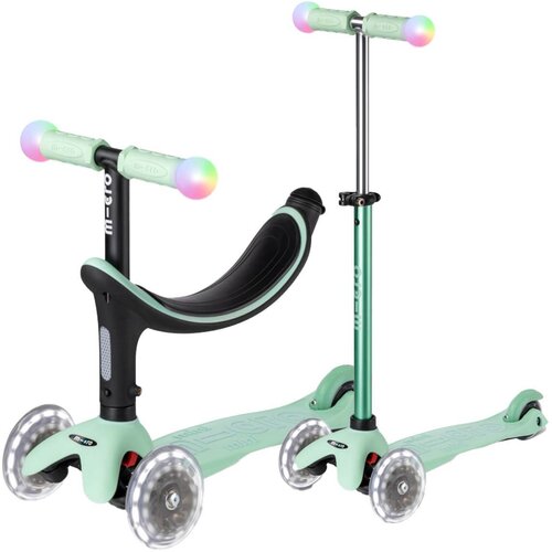  dječja guralica i romobil mini2grow deluxe magic led mint Slike