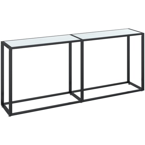 Maison Chic konzolna miza - miza ob steni beli marmor 180x35x75,5 cm kaljeno steklo, (21786644) Cene
