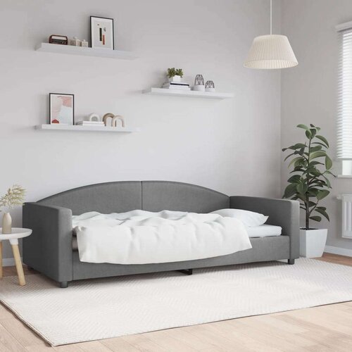 VidaXL Dnevni krevet tamnosivi 90 x 200 cm od tkanine Slike