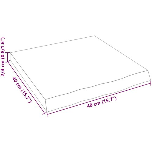  Zidna polica 40x40x(2-4) cm neobrađena masivna hrastovina Slike