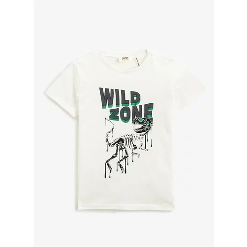 Koton Printed White Boy T-shirt 3skb10106tk