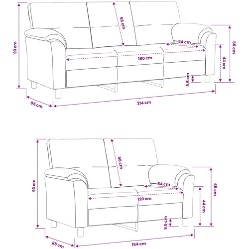  Set sofe 2 pcs Crna Bar&amp;scaron;un Slike