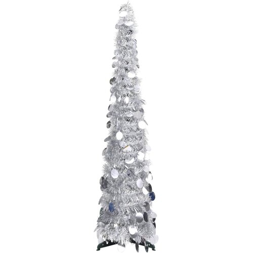 vidaXL Prigodno umjetno božićno drvce srebrno 120 cm PET Cene