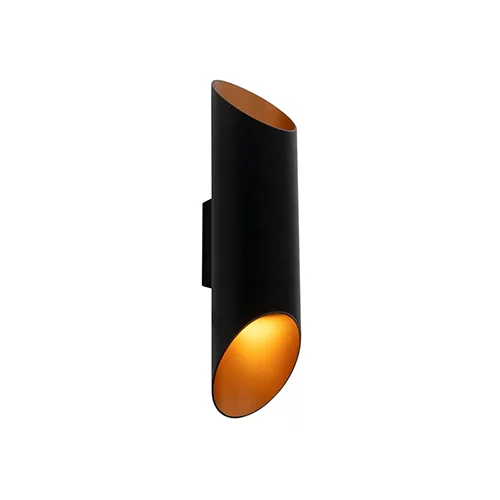 QAZQA Dizajn stenska svetilka črna z zlatom - Organo S