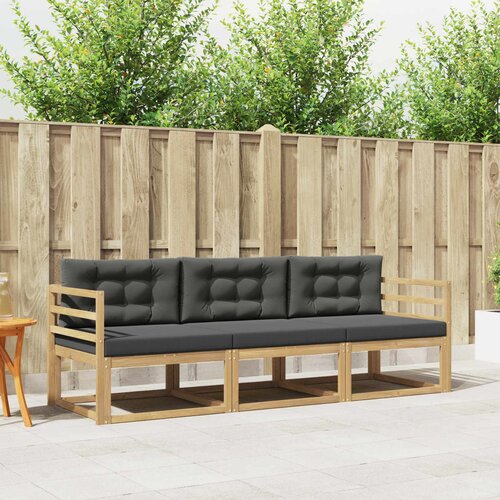 Set vanjskih sofa s jastukom 3 pcs Bijela i antracit Poliester Cene