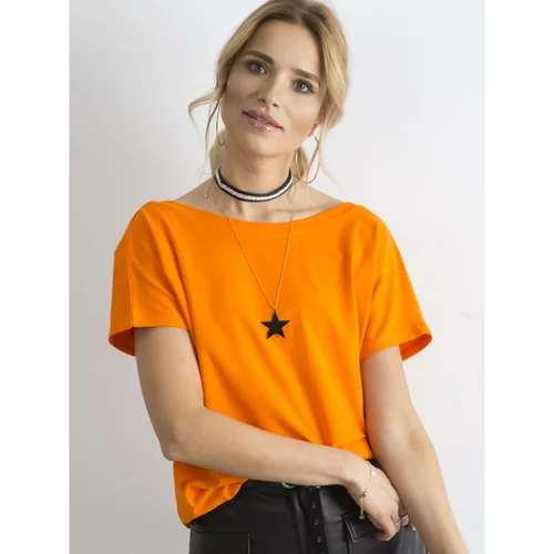Fashion Hunters Orange T-shirt with a back neckline