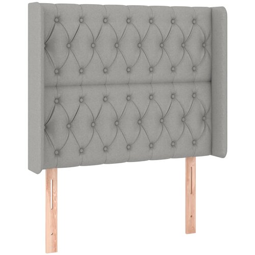 Maison Chic vzglavna omarica - nočna omarica - posteljna omarica z u&amp;scaron;esi svetlo sivo 103x16x118/128 cm blago, (21708909) Slike