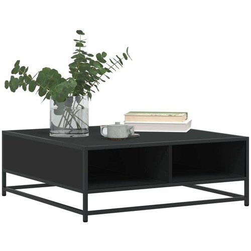 VidaXL Stolić za kavu crni 80x80x30 cm konstruirano drvo i metal Slike
