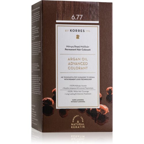 Korres Argan Oil permanentna barva za lase z arganovim oljem odtenek 6.77 Gianduja Cene