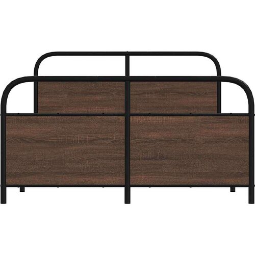 VidaXL metalni okvir kreveta bez madraca smeđa boja hrasta 140x190 cm Slike