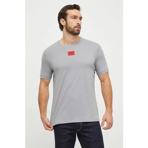 Hugo Pamučna majica boja: siva, s aplikacijom