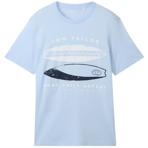 Tom Tailor Majica mornarsko plava / svijetloplava / bijela