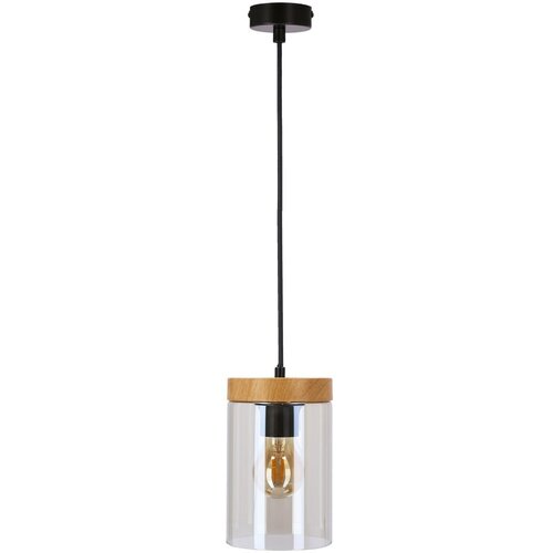 Candellux Lighting Crna/u prirodnoj boji viseća svjetiljka sa staklenim sjenilom ø 12 cm Wels – Cijene