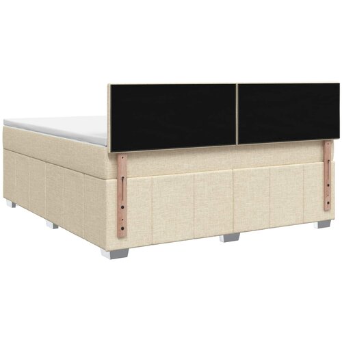  Boxspring krevet s madracem Krem 140 x 190 cm Tkanina Slike