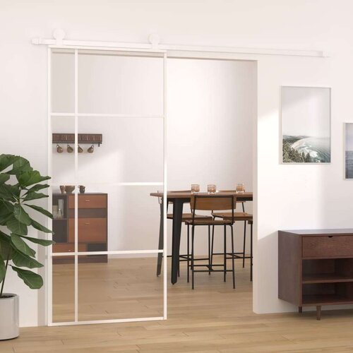  Klizna vrata od stakla ESG i aluminija 90 x 205 cm bijela Cijene