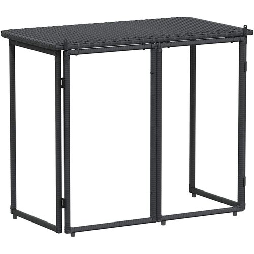  Sklopivi vrtni stol crni 90x51x75 cm poli ratan - Crna 1 Slike