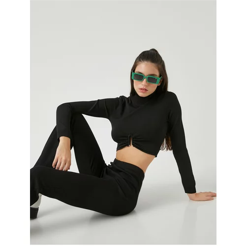 Koton Crop Knitwear Sweater With Metal Accessories