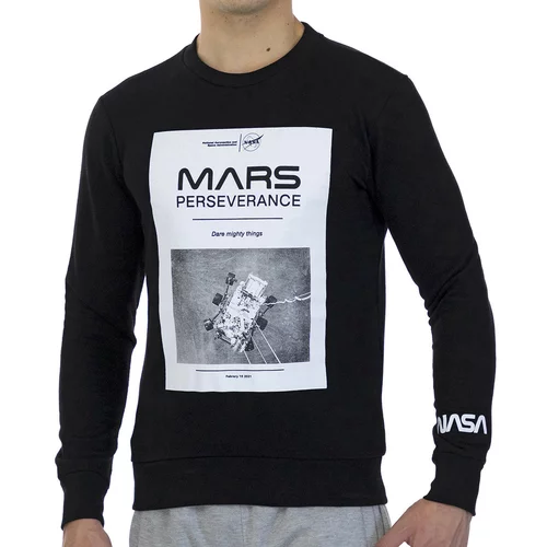 NASA Puloverji MARS03S-BLACK Črna