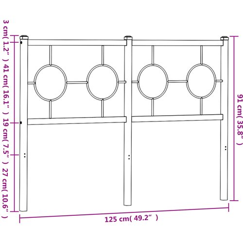  Metalno zamjensko uzglavlje bijelo 120 cm Slike