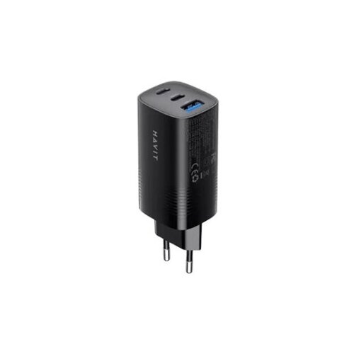 Havit UC20 - GaN 65 W three-port travel charger, black Slike