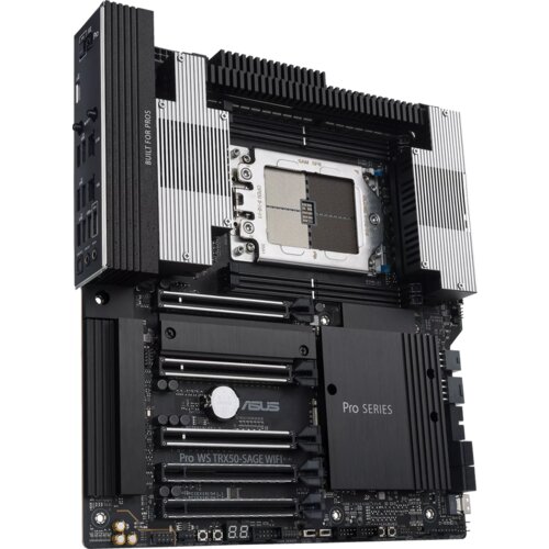 Asus PRO WS TRX50-SAGE WIFI sTR5 ATX CEB workstation matična plo&amp;scaron;ča - AMD TRX50 4xDIMM DDR5 ECC 3xM.2 4xSATA 1xSlimSAS PCIe 5.0 10Gb + 2.5Gb Ethernet WiFi 7 + Bluetooth with multi-GPU support - 90MB1FZ0-M0EAY0 Slike