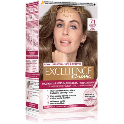 L&amp;acute;Or&amp;eacute;al Paris Excellence Creme barva za lase odtenek 7.1 1 kos Slike