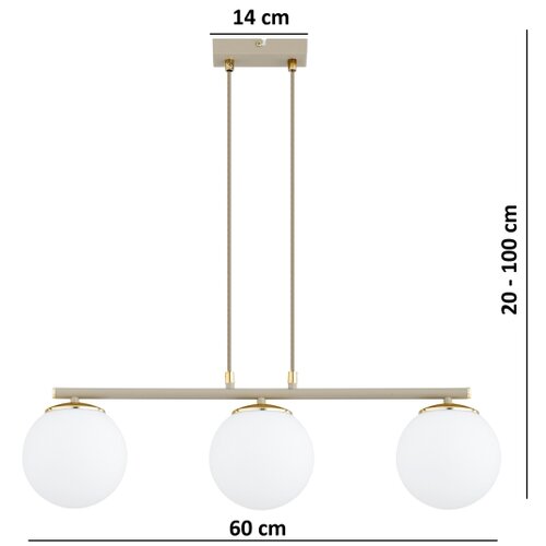  Brilagi - Visilica na sajli 3xE27/60W/230V bež/zlatna Slike