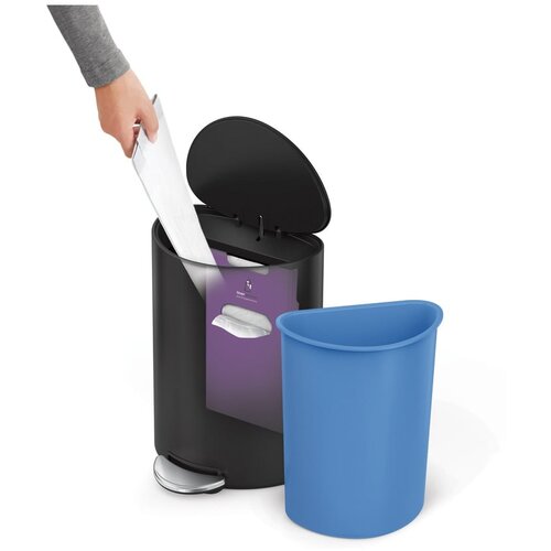 Simplehuman Mat črn kovinski ko&amp;scaron; za smeti s pedalom 6 l &amp;ndash; Slike