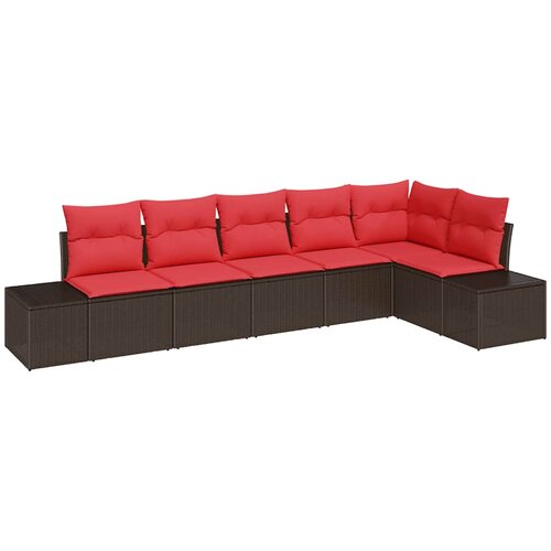  Sjedeća garnitura za vrt 6 kom. poliratan 184 x 62 x 85 cm Slike