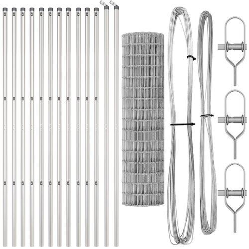 VidaXL Evropska ograja s 13 stebri 1.2x25 m Galvanizirano jeklo Slike