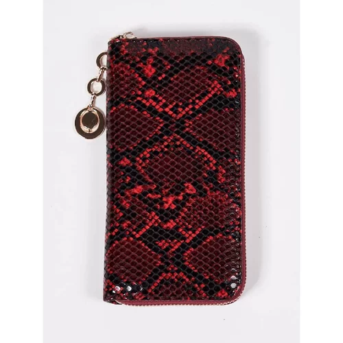 SHELOVET Women's wallet with snake pattern red
