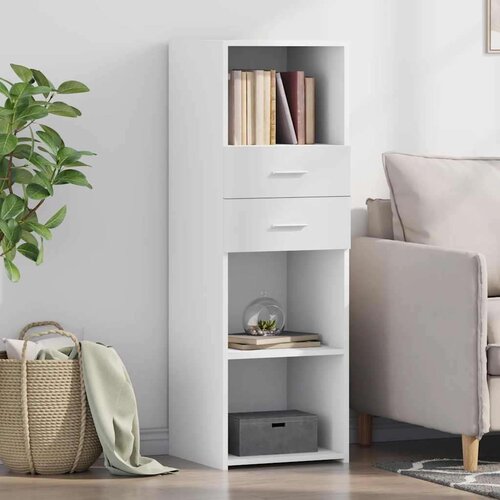 VidaXL Visoka komoda bijela 40 x 42,5 x 124 cm od konstruiranog drva Slike
