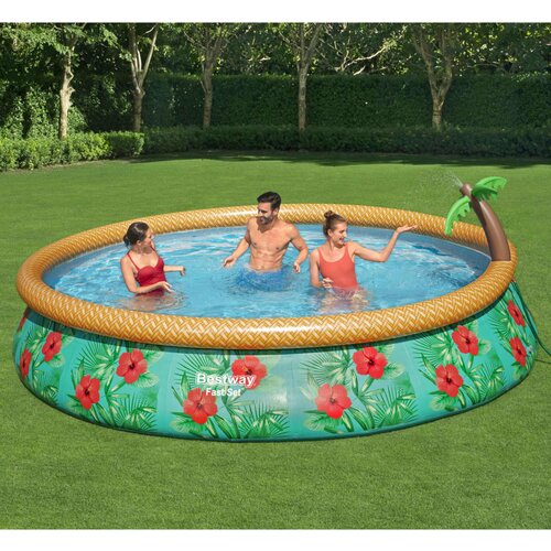 Bestway Napihljiv bazen Fast Set rajske palme 457x84 cm Cene
