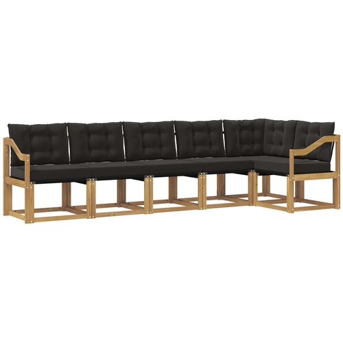 vidaXL Zunanja garnitura za sedenje z blazino 6 pcs Bela in črna, (5000282609) Cene
