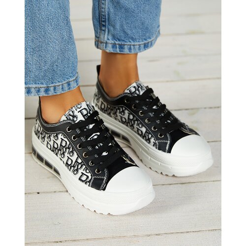 Resti Black patterned women's platform sneakers Neriwas - Footwear Cene